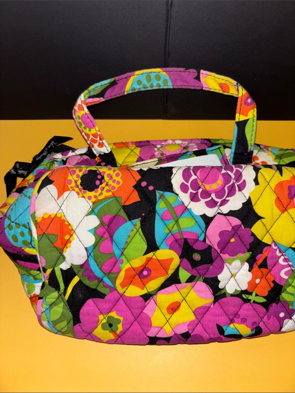 Vera Bradley Multicolor Floral Quilted Tote in Pink, Green & Orange - Picture 2 of 3
